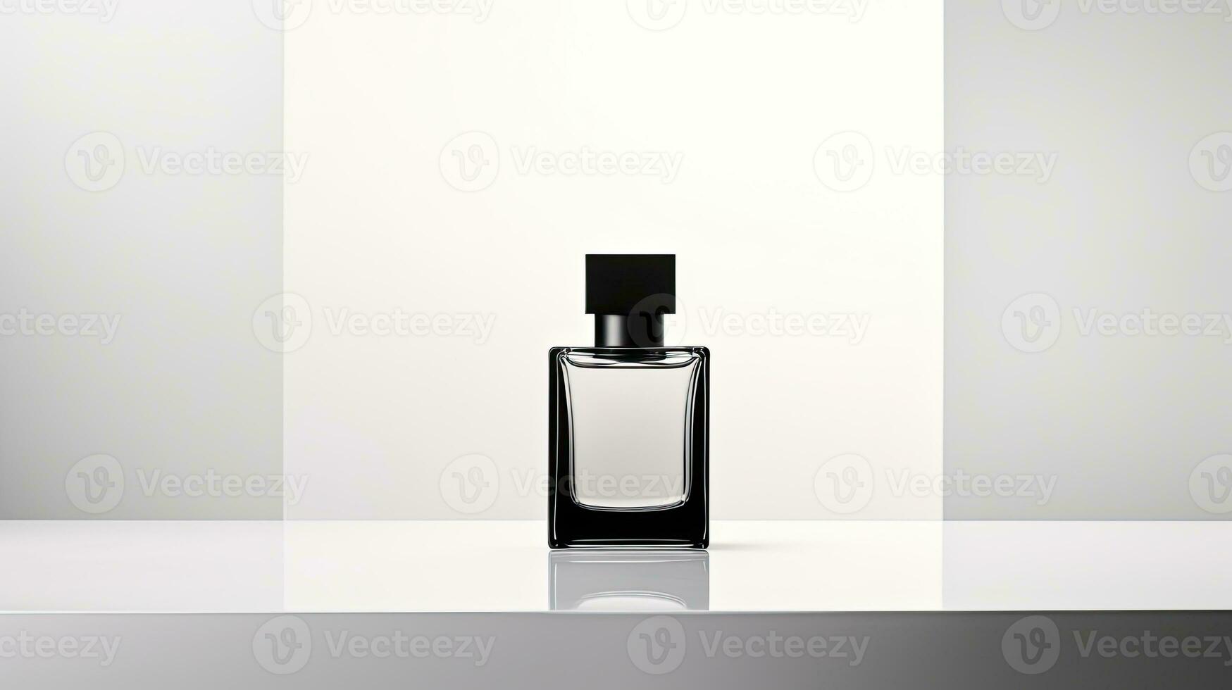 Perfume bottle mockup on white background. Generative AI photo