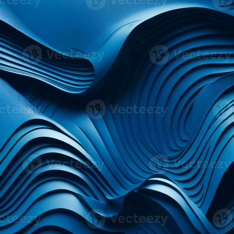 Abstract blue wave background - AI Generative photo