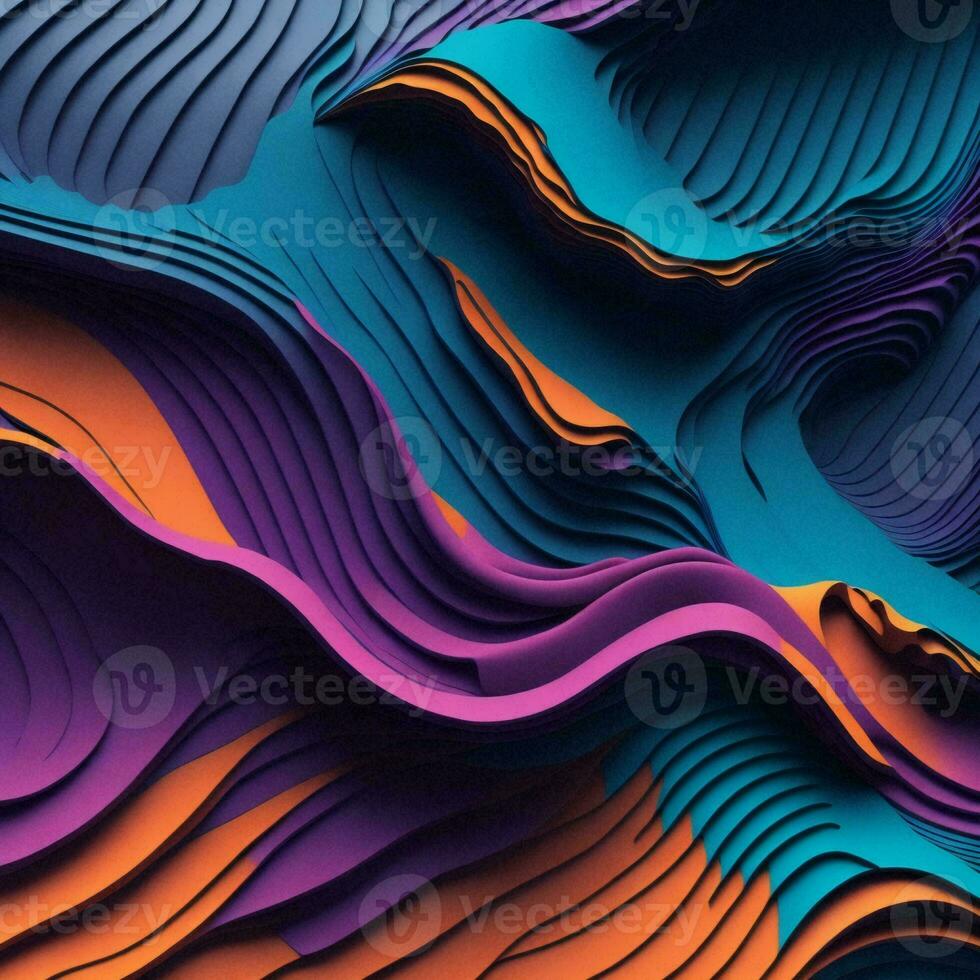 abstract colorful background papercut style - AI Generative photo