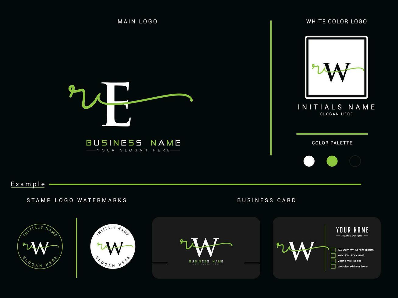 Luxury Re Logo Icon Vector, Minimalist RE Signature Apparel Logo Letter and Branding Design vector