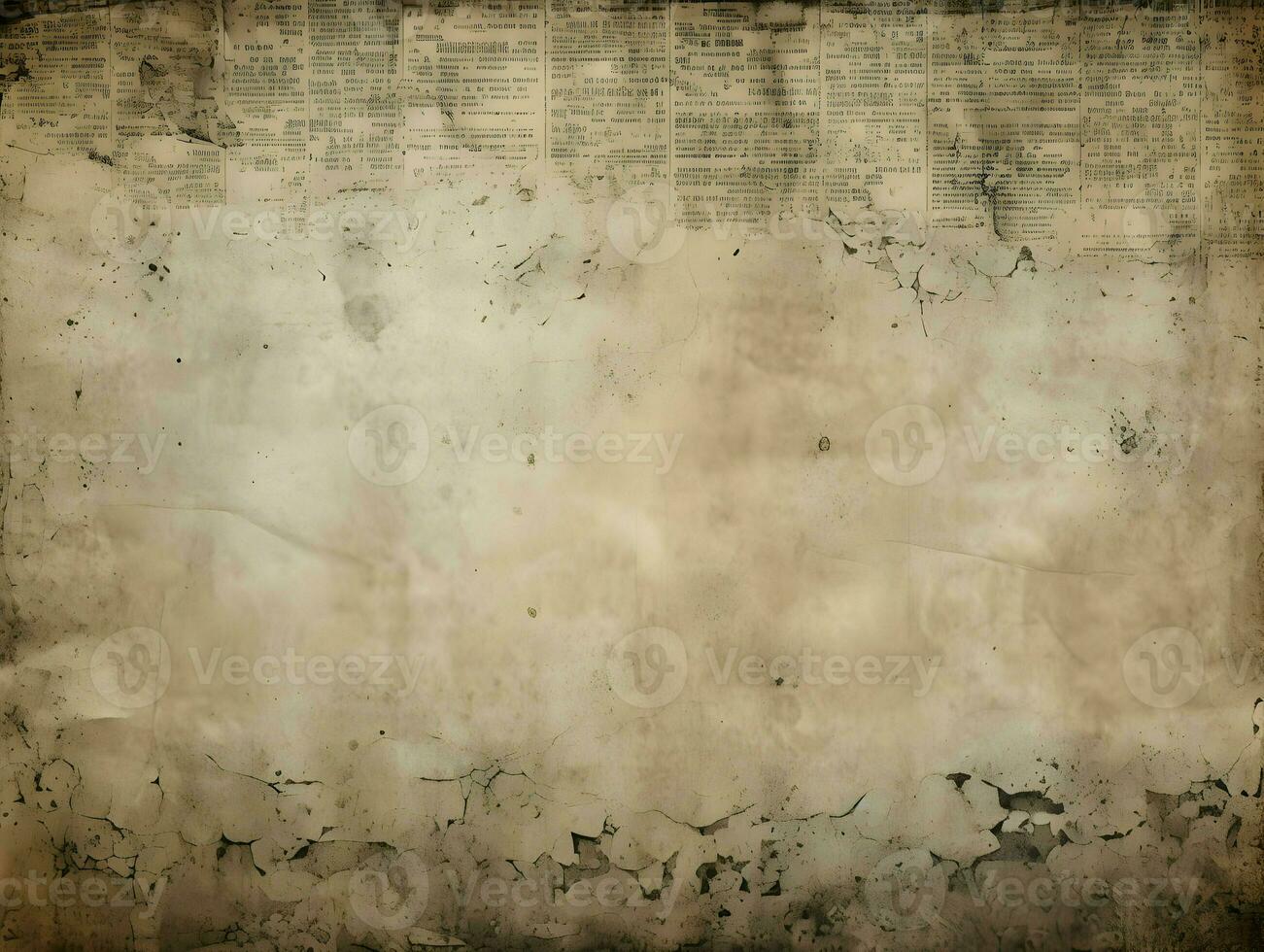 Newspaper unreadable grunge vintage old paper. High-resolution. AI Generative photo