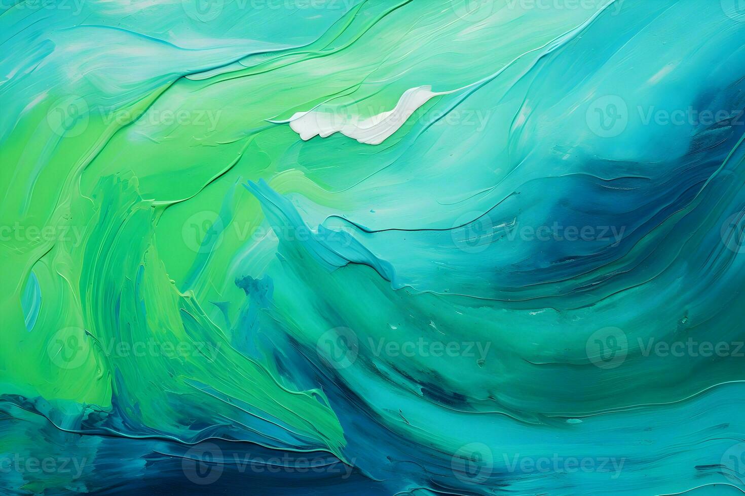 Blue and green acrylic paint texture. High quality. AI Generative