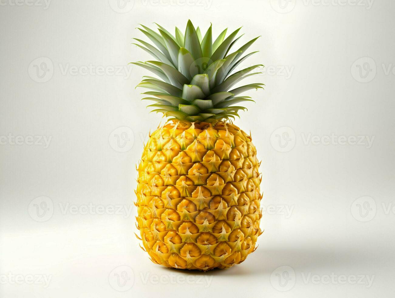 Isolated ananas on a white background. High-resolution. AI Generative photo