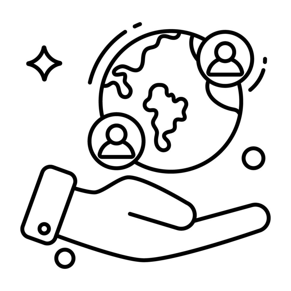 A colored design icon of global chatting vector