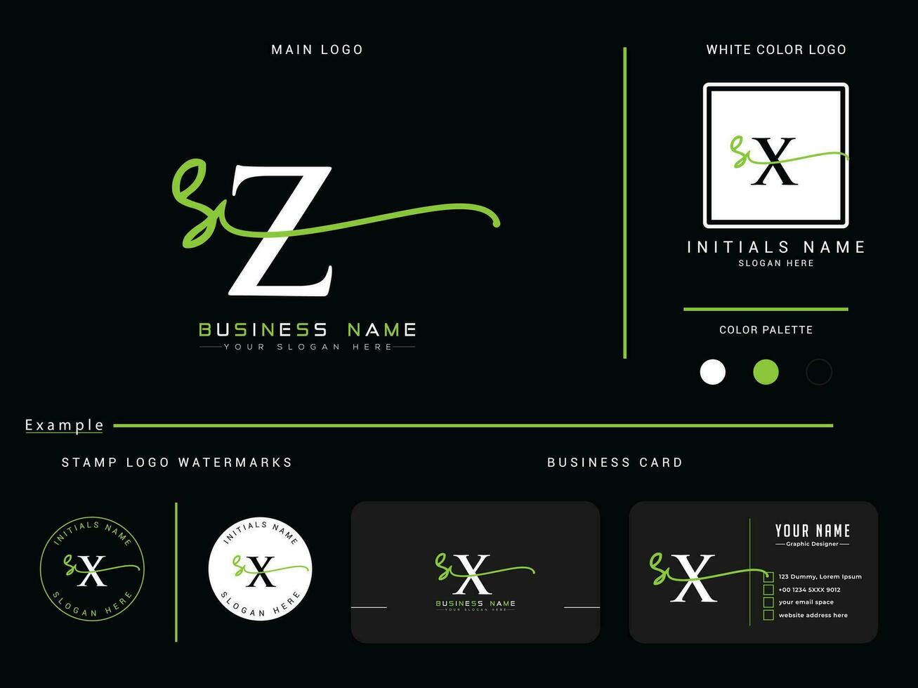 Initial Sz Luxury Signature Logo, Minimalist SZ Fashion Logo Icon And Branding Design vector