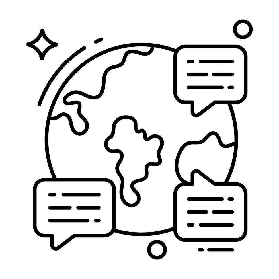 Vector design of discussion, Linear  icon