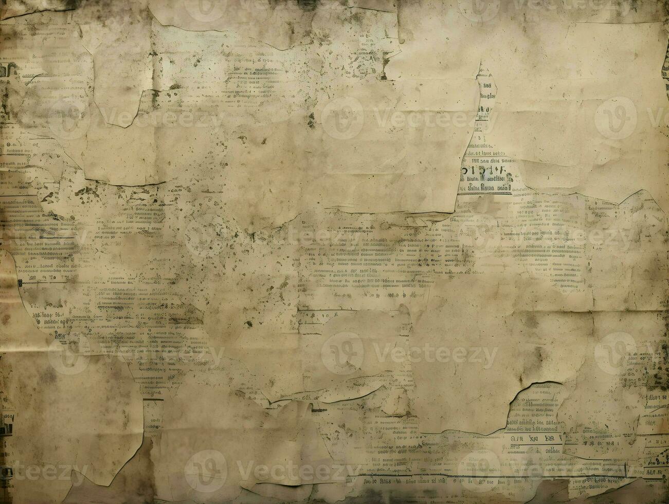 Newspaper unreadable grunge vintage old paper. High quality. AI Generative photo