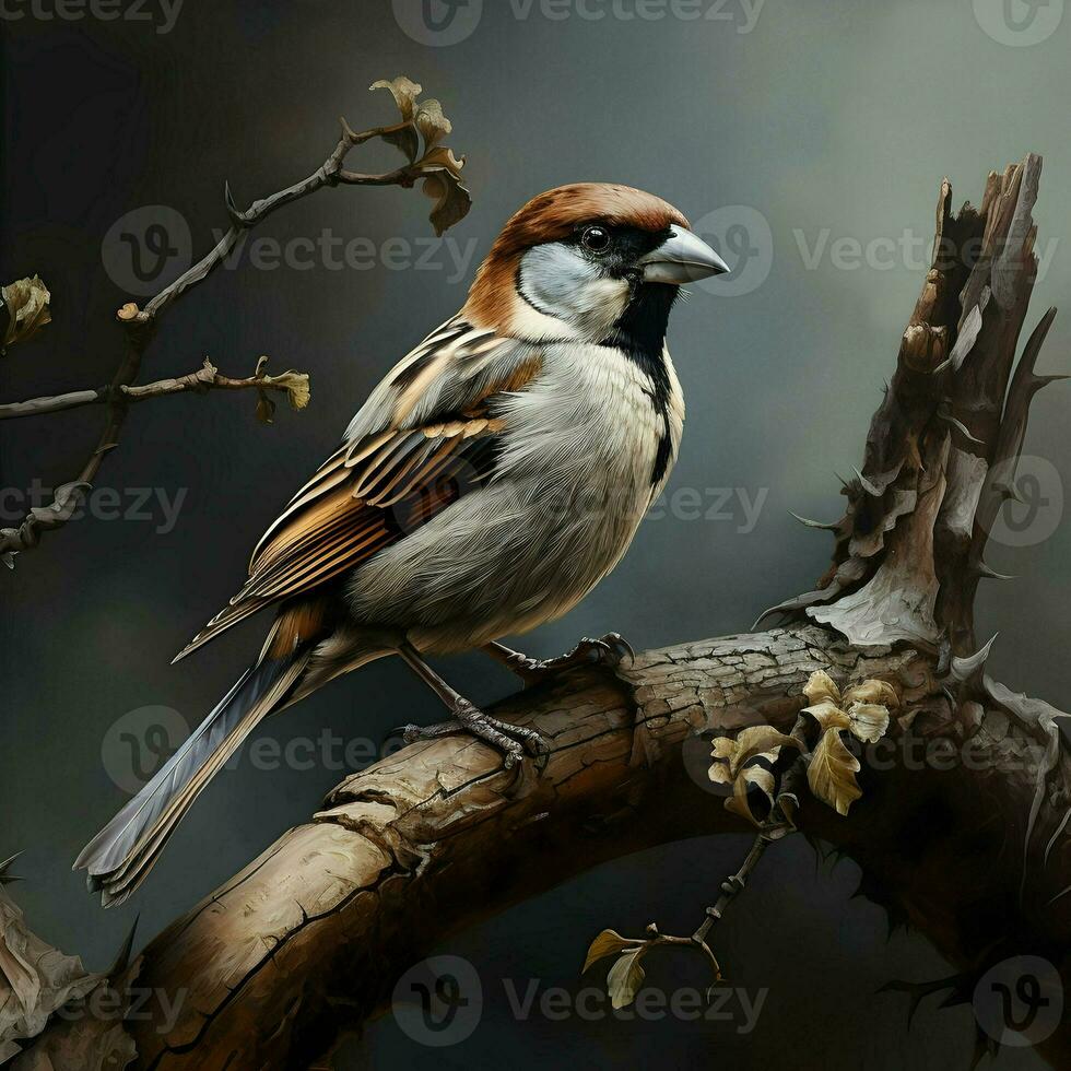 Sparrow. High quality. AI Generative photo