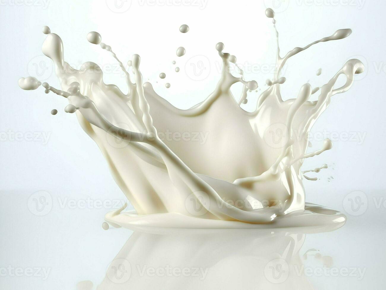 Splash of milk or cream isolated on a white background. High quality. AI Generative photo