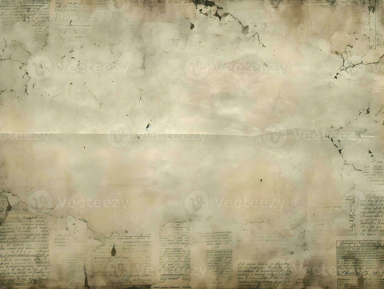 Newspaper unreadable grunge vintage old paper. High quality. AI Generative photo