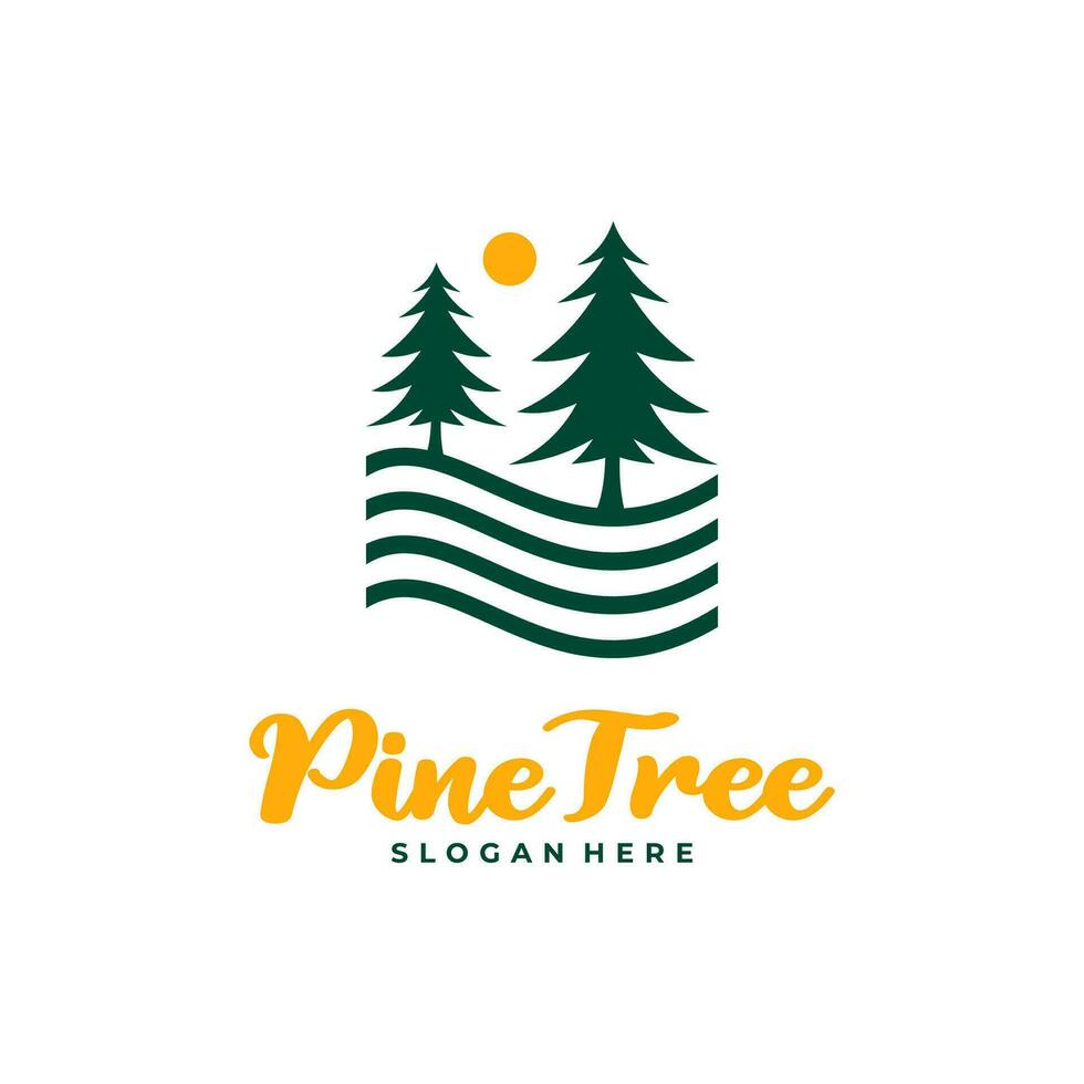 Pine Tree logo design vector. Creative Pine Tree logo concepts template vector