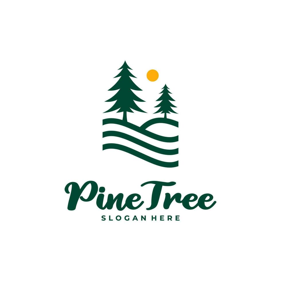 Pine Tree logo design vector. Creative Pine Tree logo concepts template vector