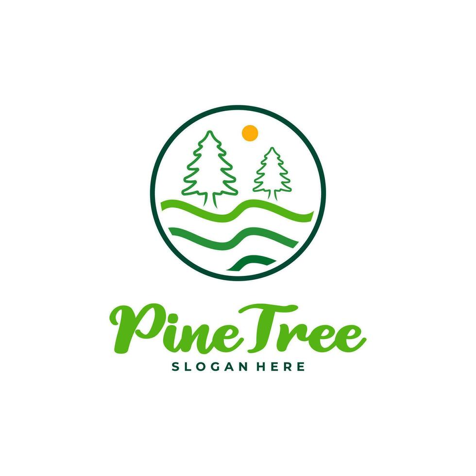 Pine Tree logo design vector. Creative Pine Tree logo concepts template vector