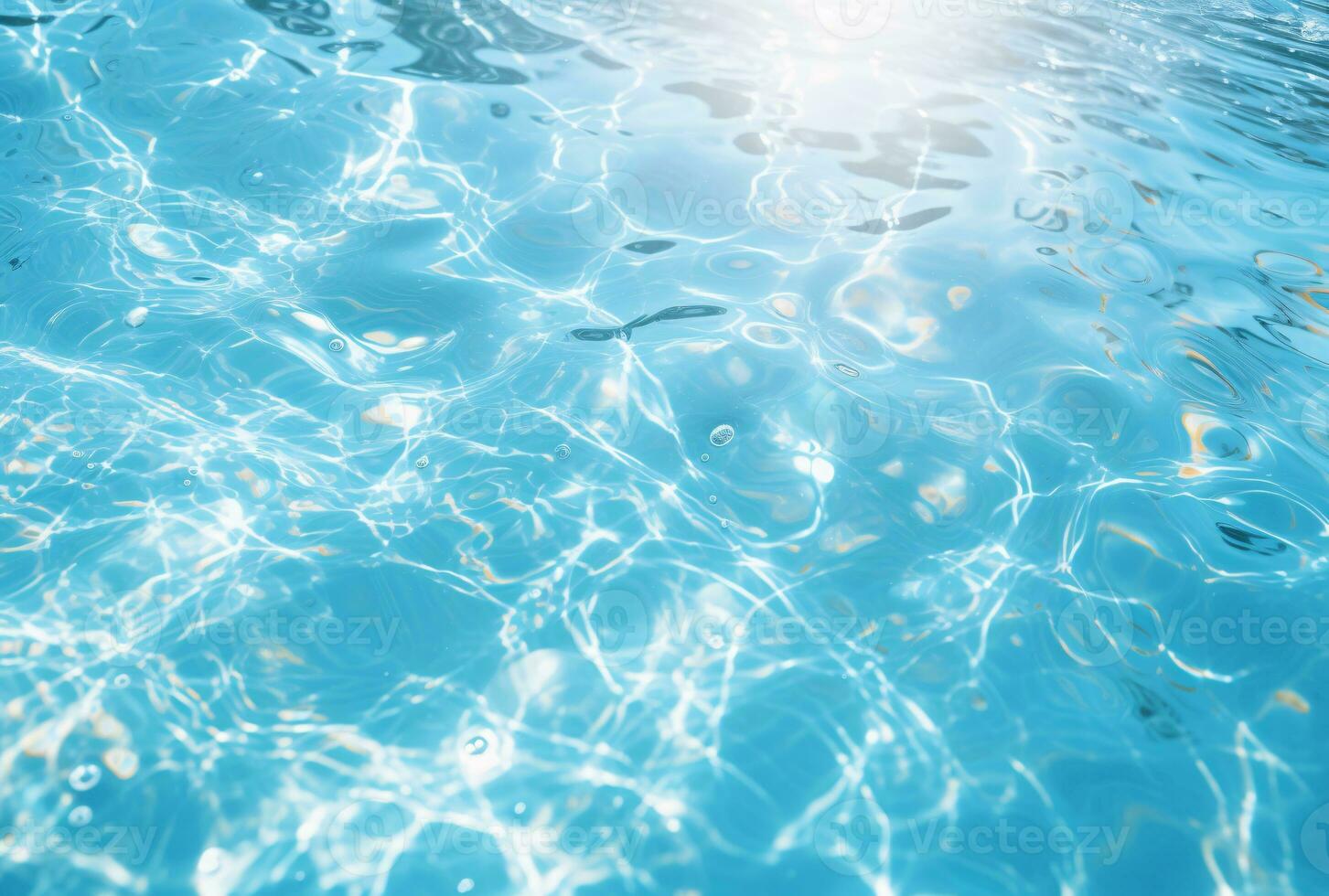 some clear water in a blue pool. AI Generated photo