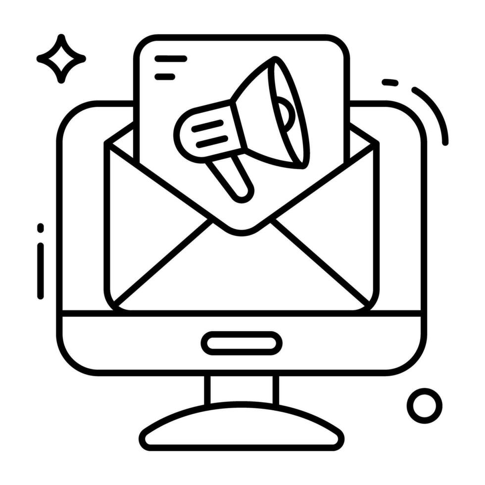 icono de diseño moderno de marketing por correo electrónico vector