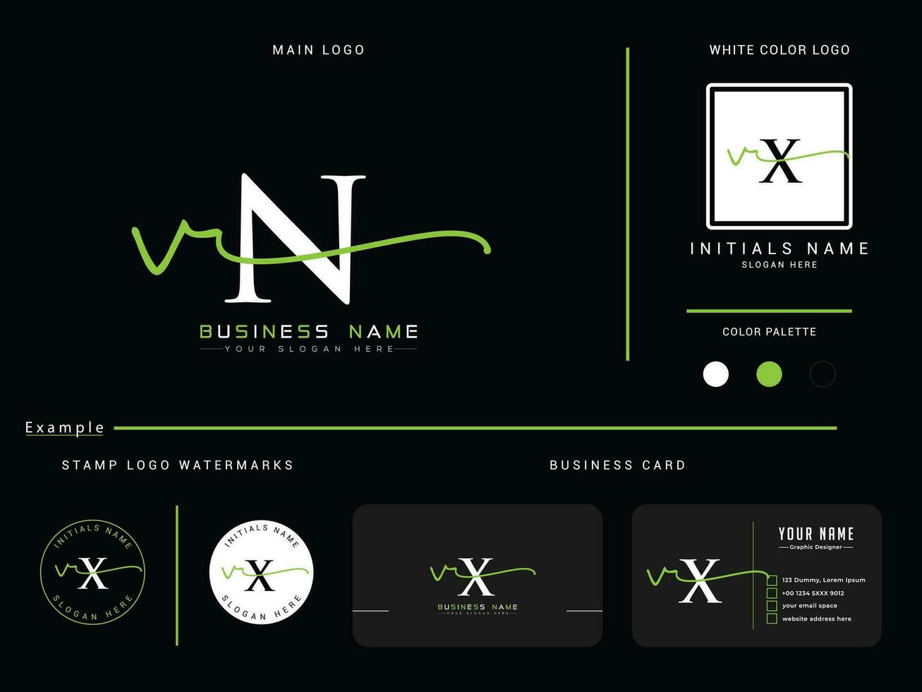 Luxury Vn Fashion Logo Letter, Initial Vn nv Signature Circle Apparel Logo Branding vector