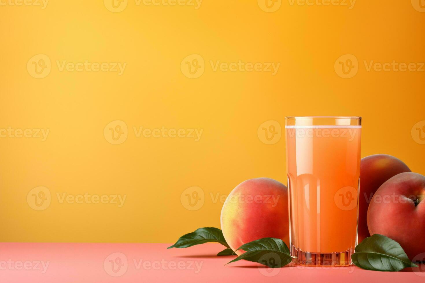 fruit juice on a peach background, AI Generated photo