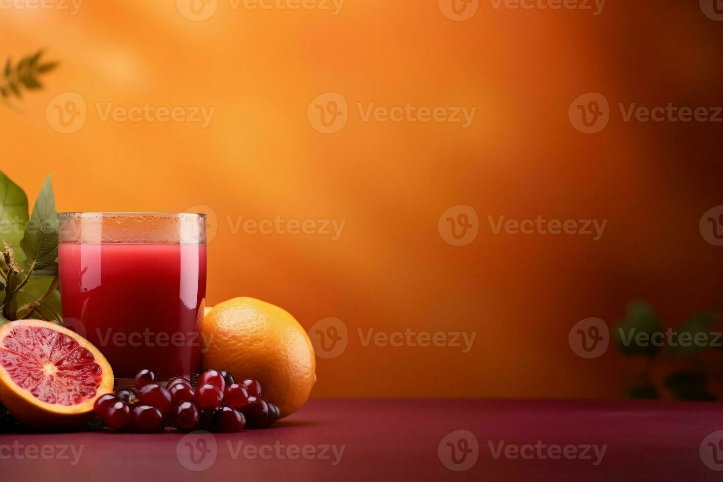 fruit juice on a burgundy background, AI Generated photo