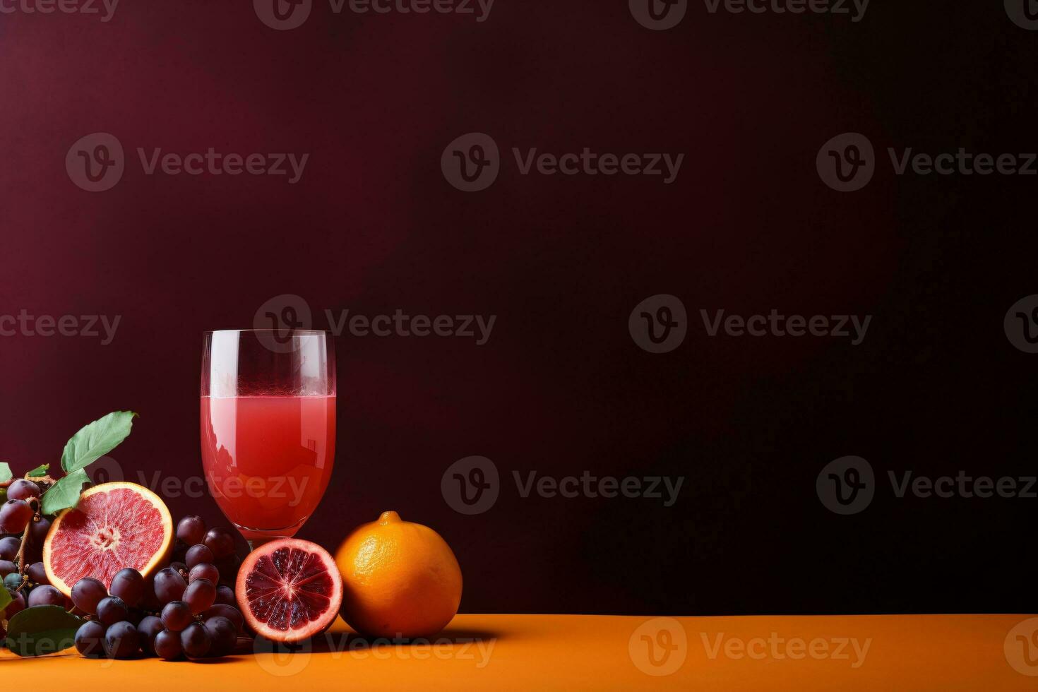 fruit juice on a burgundy background, AI Generated photo