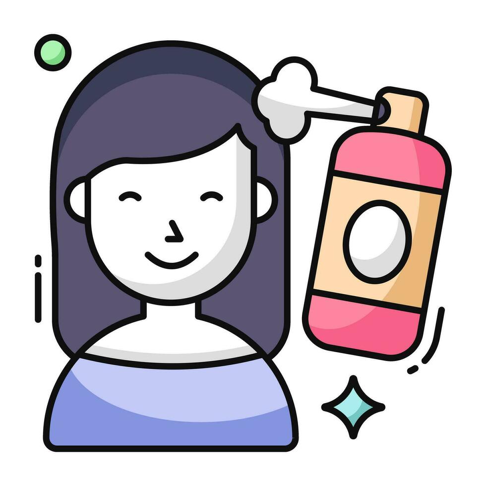 Trendy vector design of hair spray
