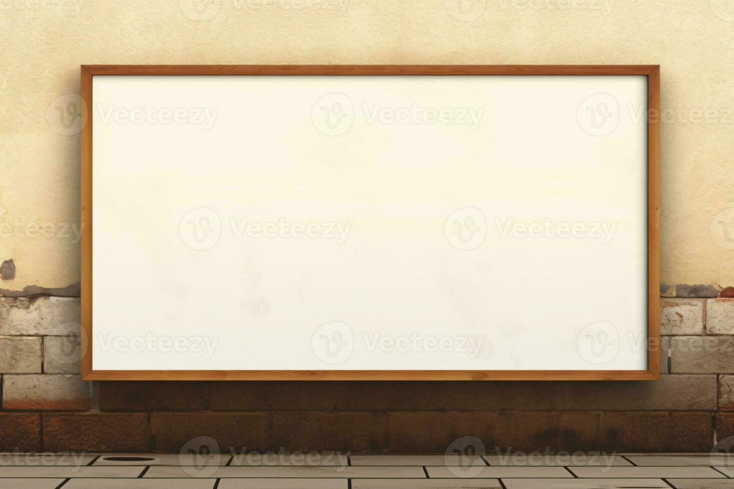 empty shop sign on roadside, AI generated photo
