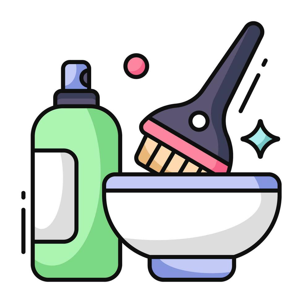 conceptual plano diseño icono de pelo colorante vector