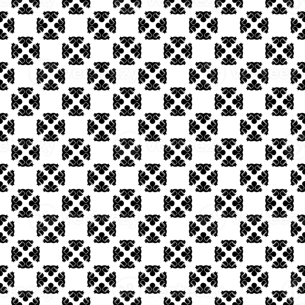 Black seamless abstract pattern. Overlay for background and backdrop. Ornamental design. PNG graphic illustration with transparent background.
