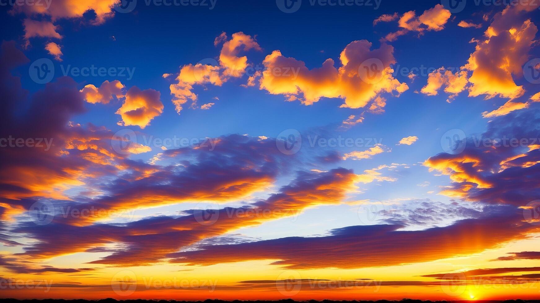 sky sunset over the clouds. photo