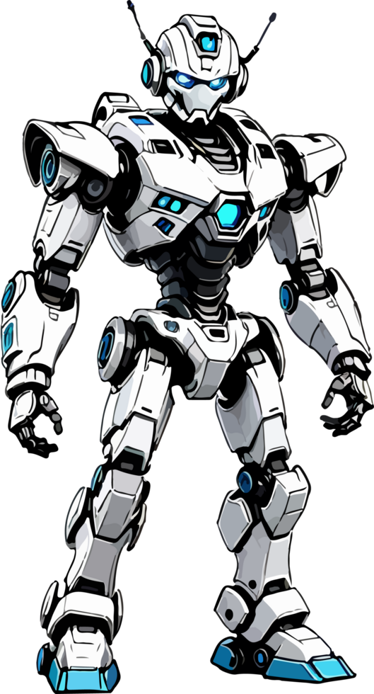 White Robot Mascot Image AI Generative png