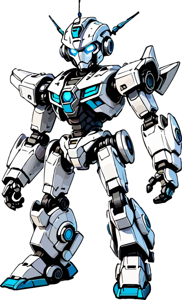 White Robot Mascot Illustration AI Generative png