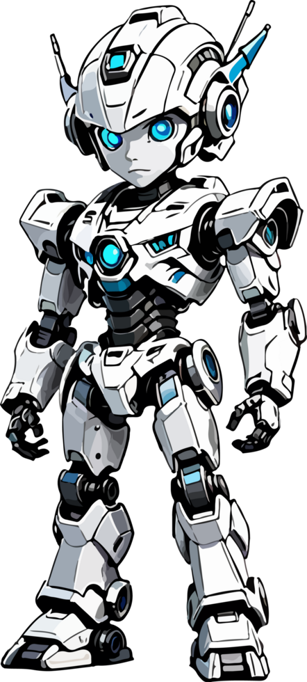 White Robot Mascot Character AI Generative png