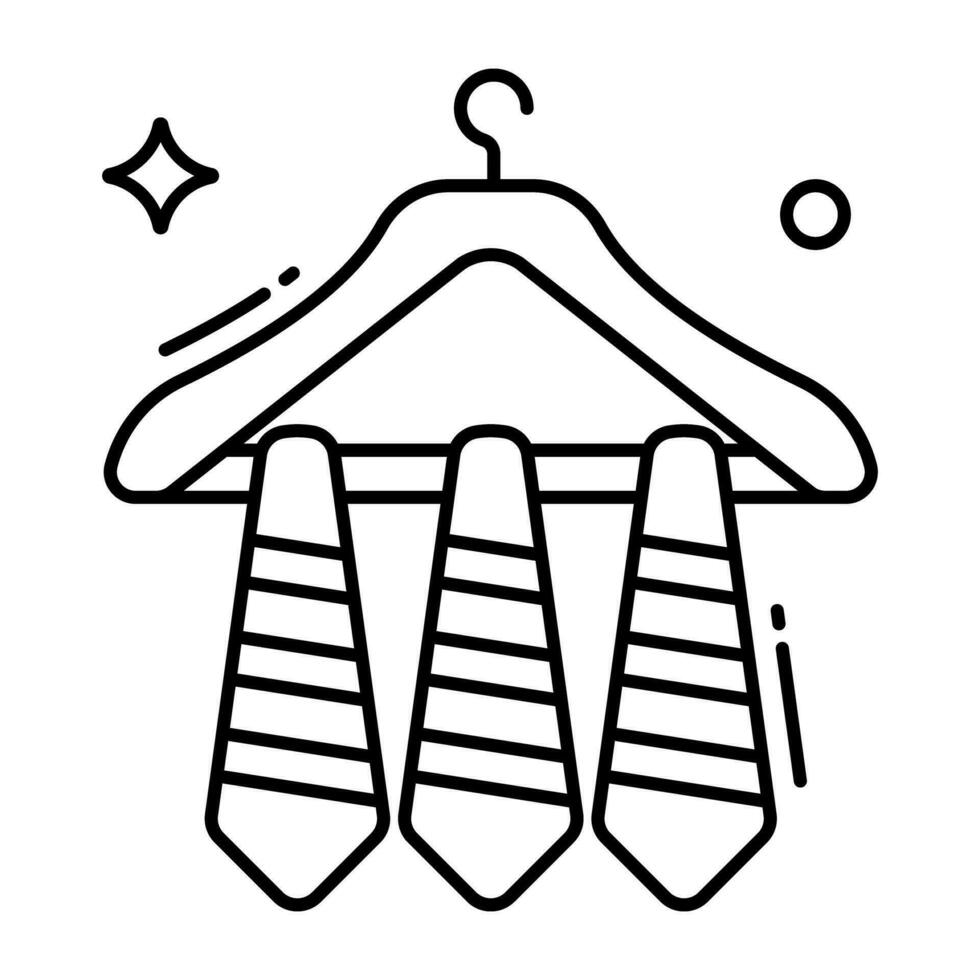 editable diseño icono de colgando corbatas vector