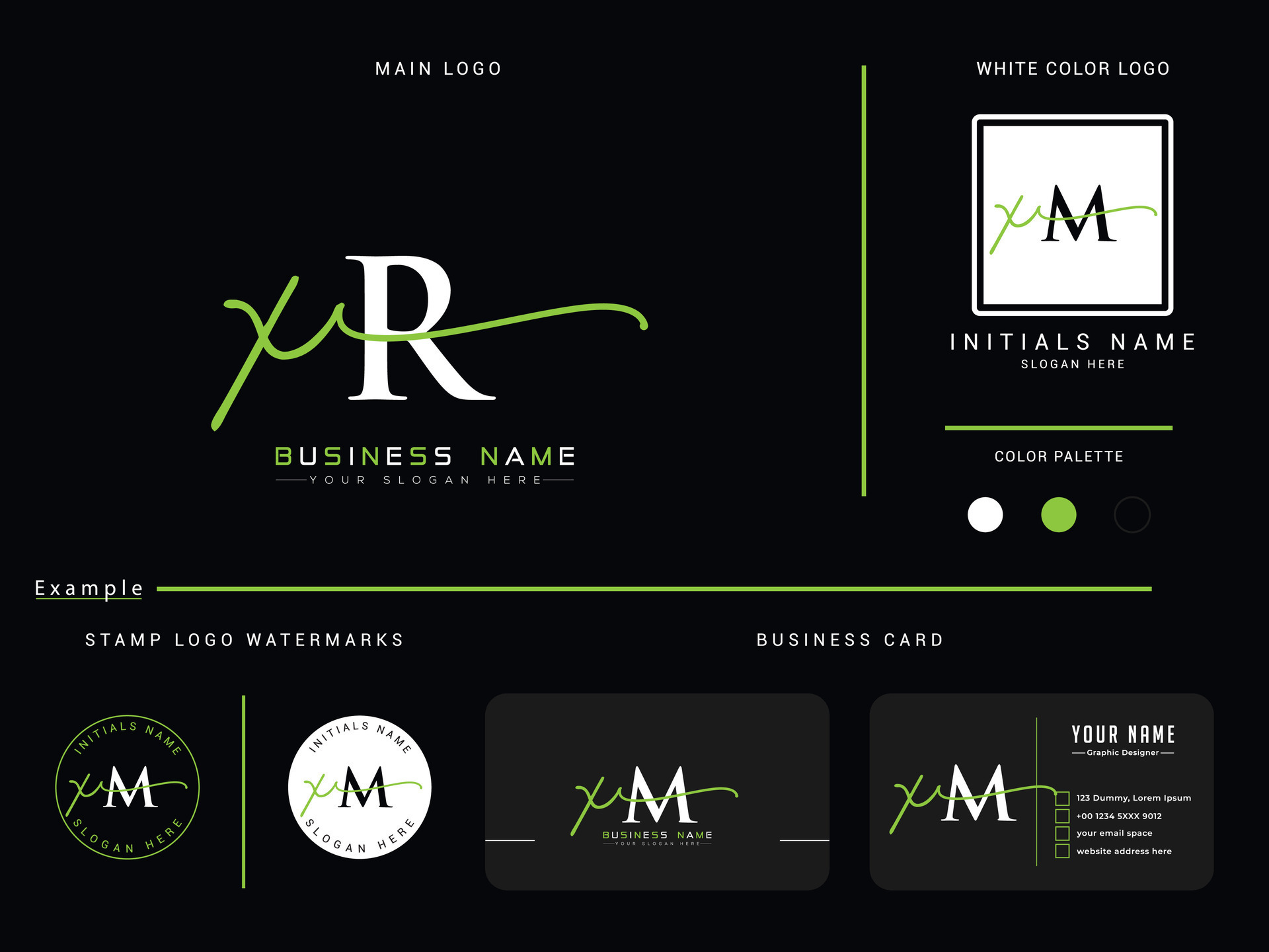 Minimalist Xr Logo Letter, Monogram Xr rx Luxury Circle Logo Icon ...