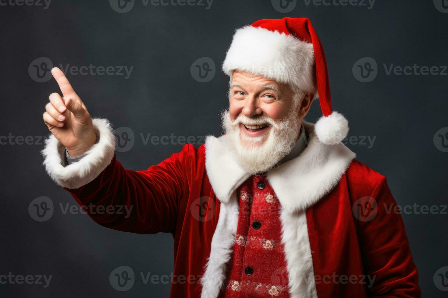 Teacher conducting a New Year lesson in festive attire isolated on a gradient background photo