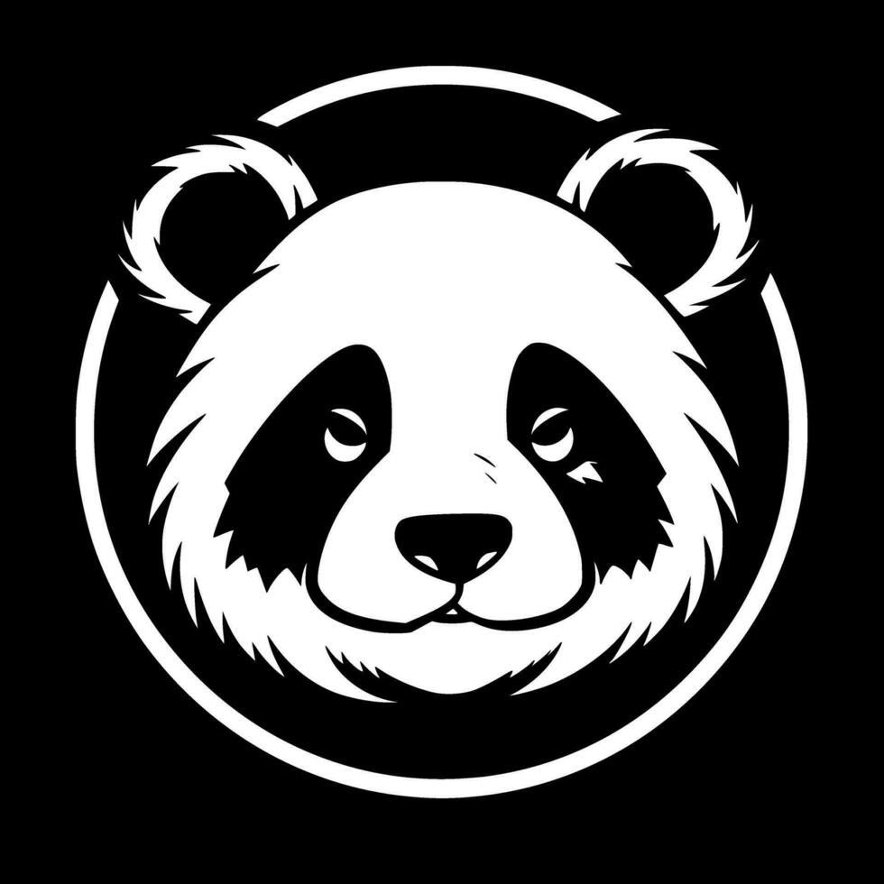 Panda, Black and White Vector illustration