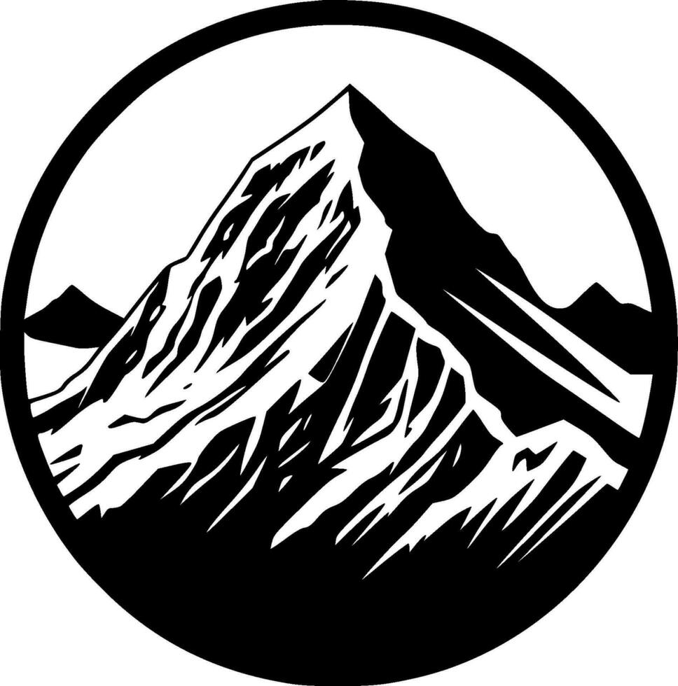 Mountain Range, Black and White Vector illustration