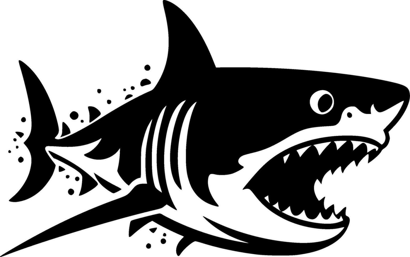 Shark - Black and White Isolated Icon - Vector illustration