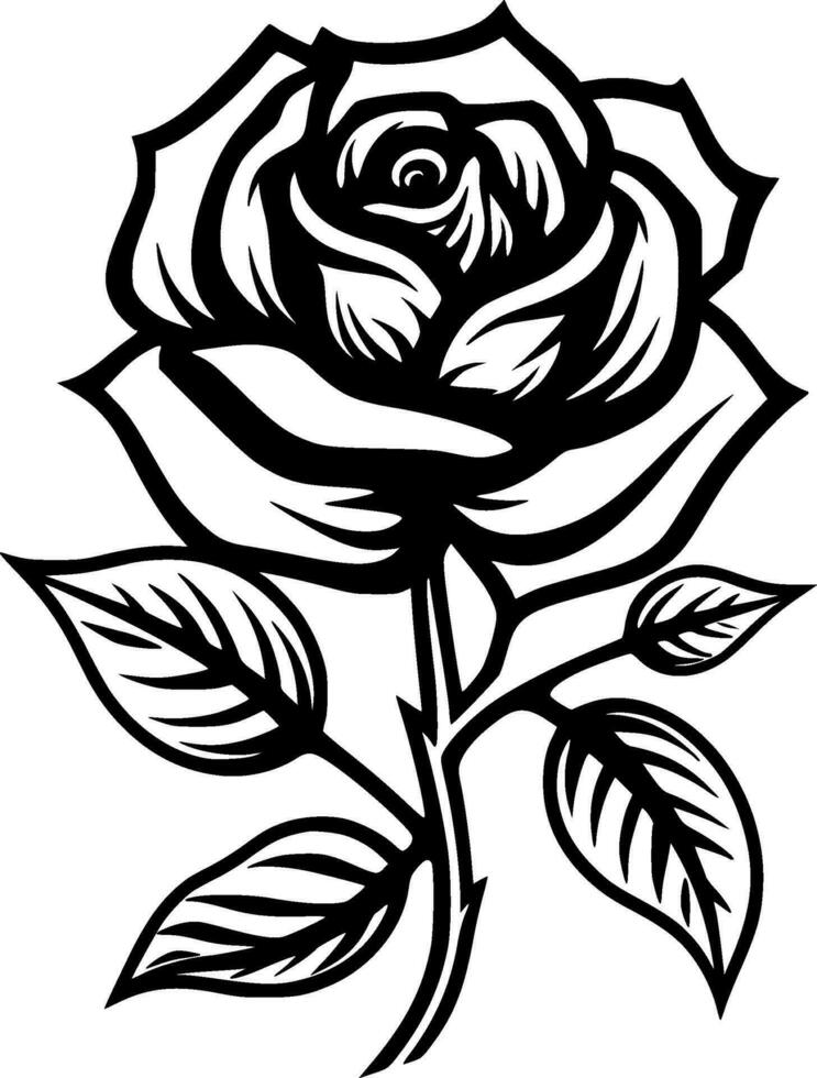 Rose - Minimalist and Flat Logo - Vector illustration