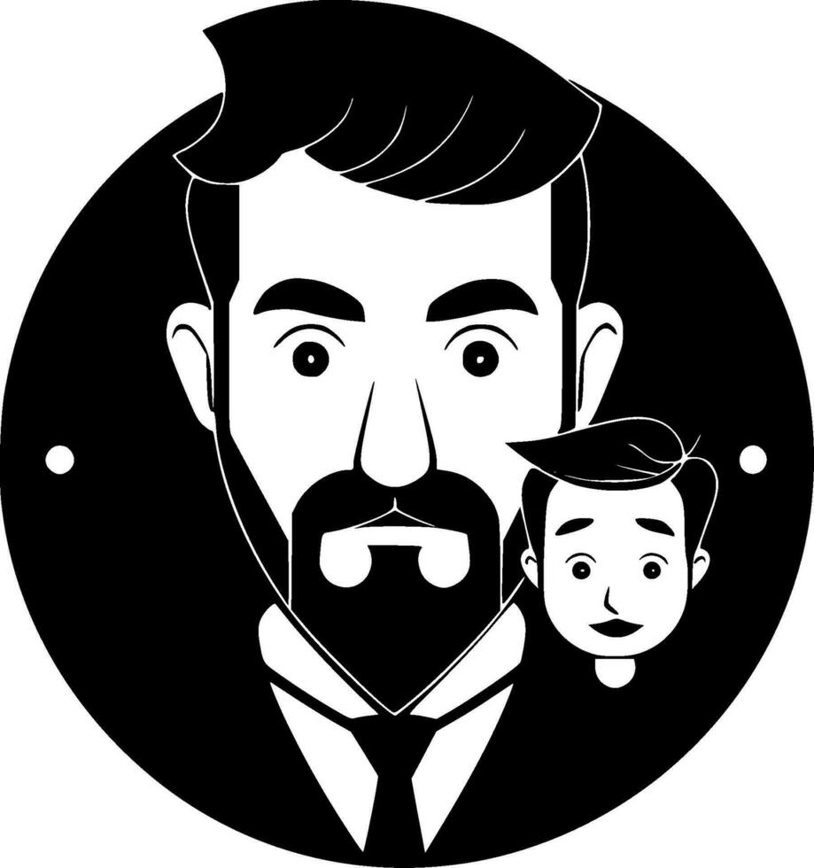 Papa, Black and White Vector illustration