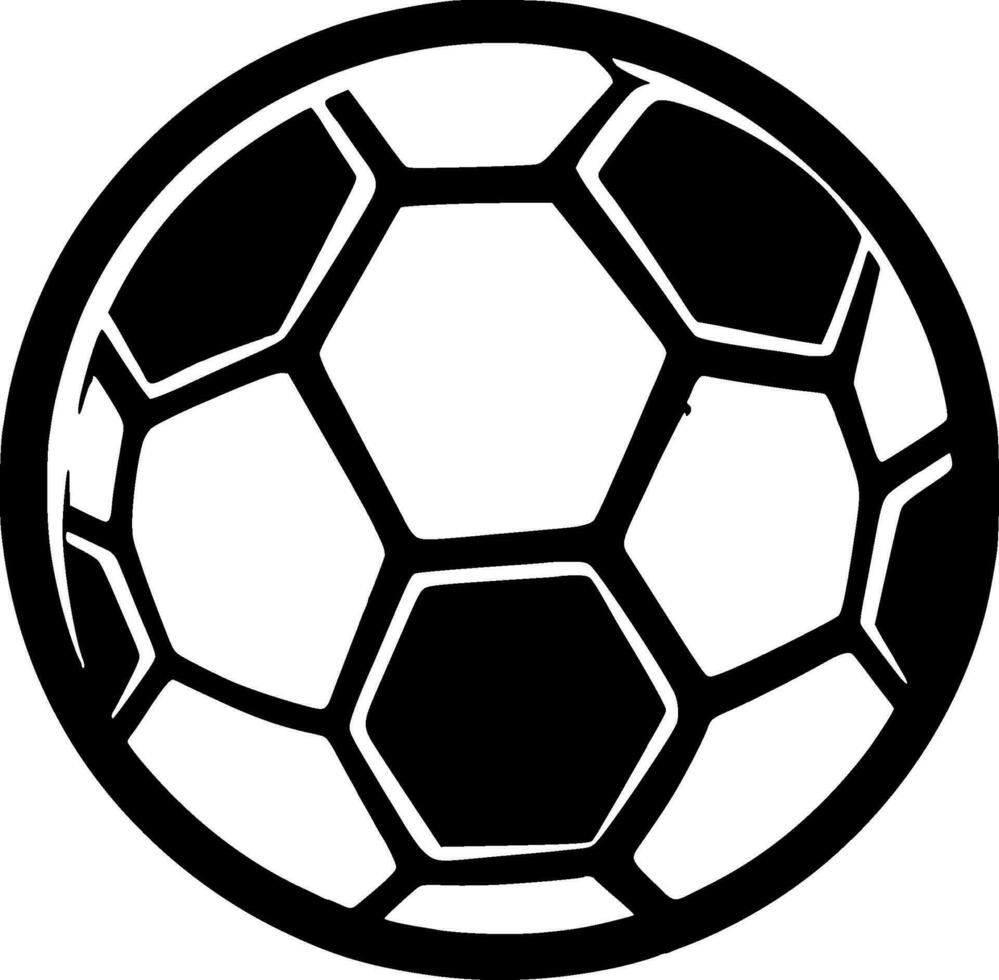 Football - Black and White Isolated Icon - Vector illustration