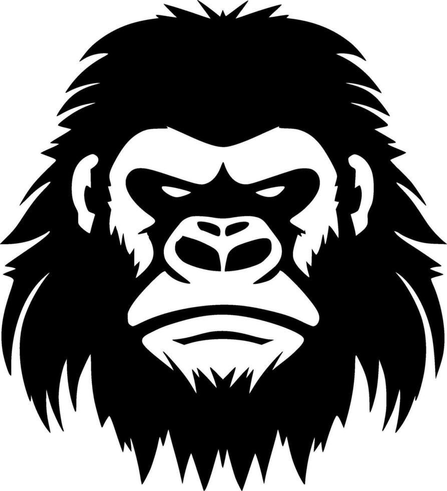 Gorilla - Black and White Isolated Icon - Vector illustration