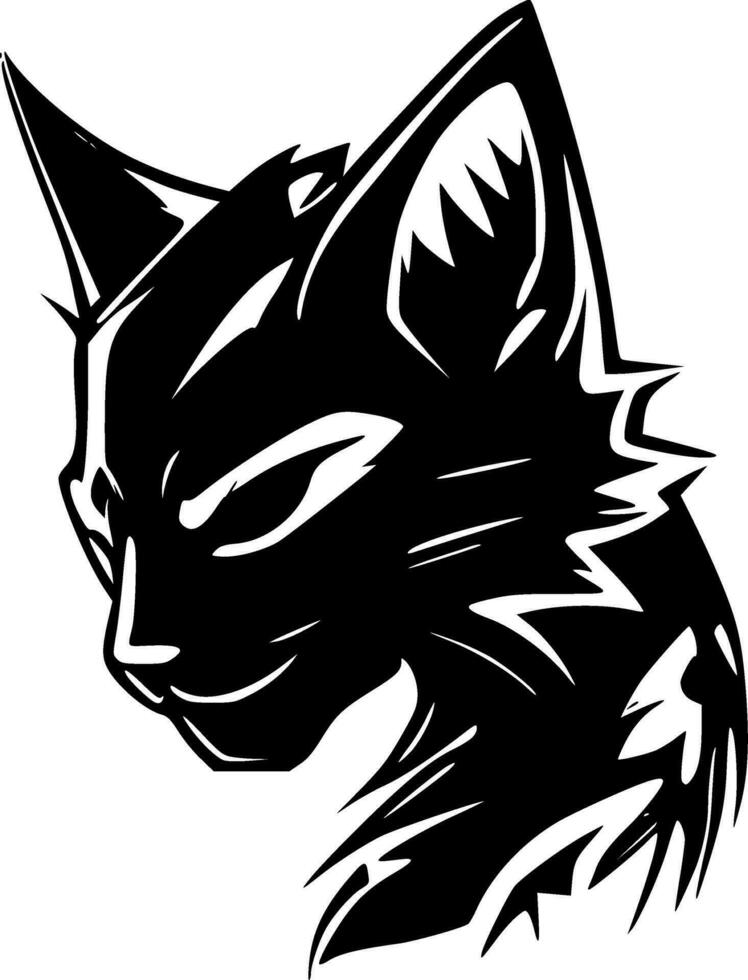 gato montés, negro y blanco vector ilustración