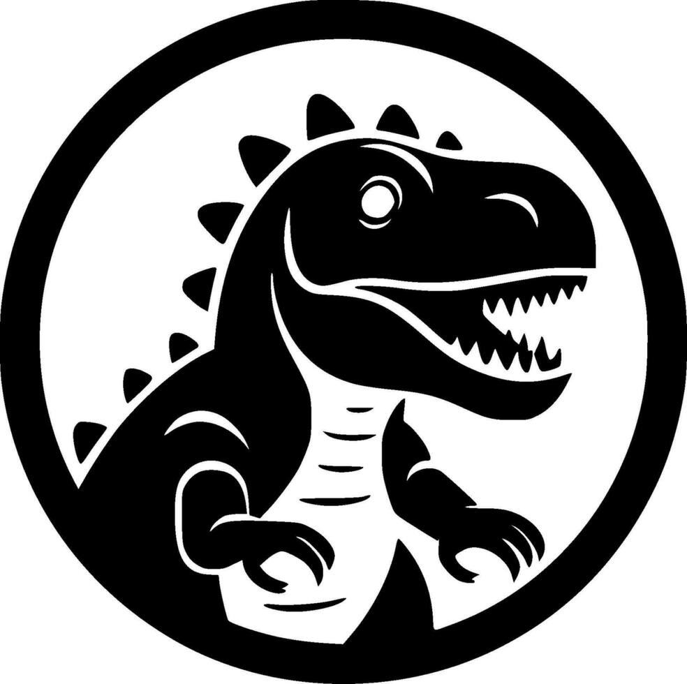 dinosaurio, negro y blanco vector ilustración