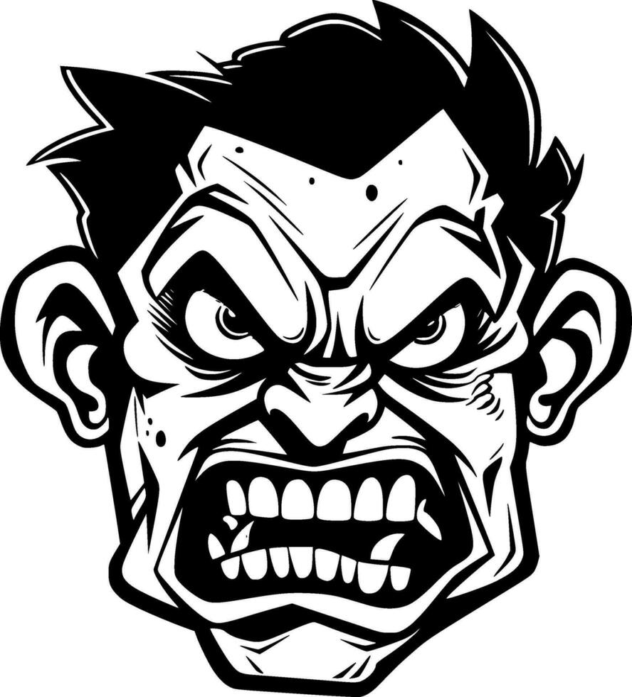 Zombie, Black and White Vector illustration