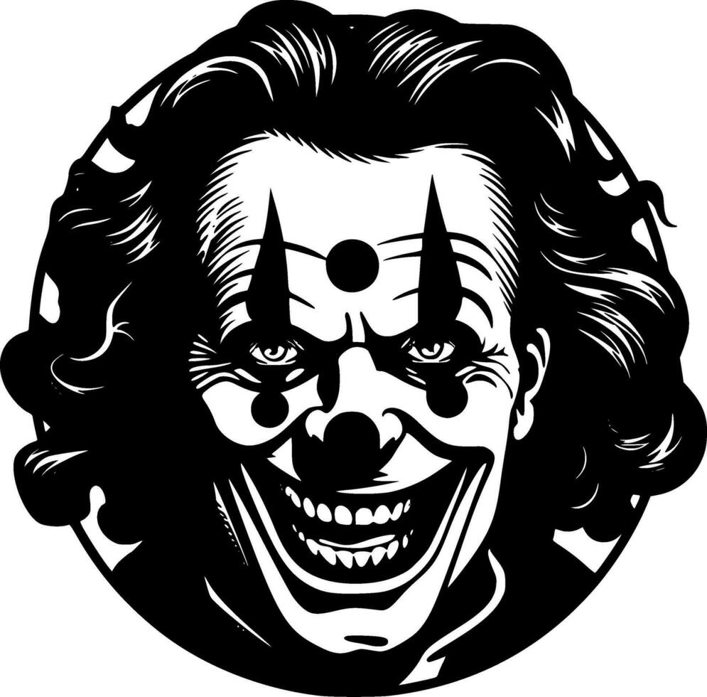 Clown - Black and White Isolated Icon - Vector illustration