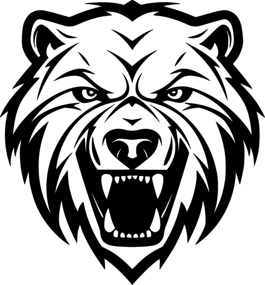 Bear - Black and White Isolated Icon - Vector illustration