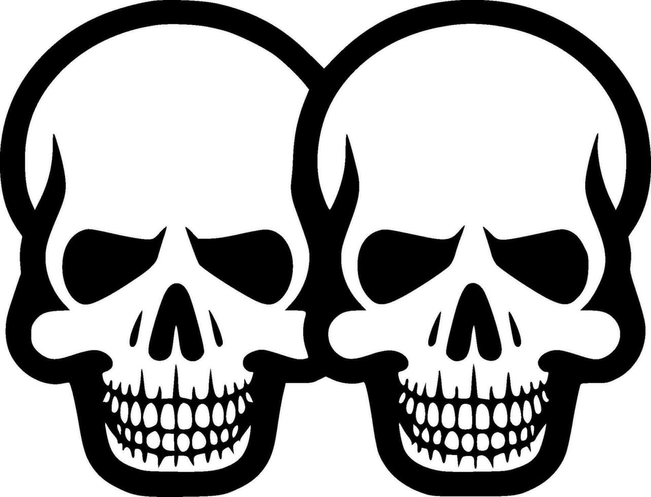 Skulls - Minimalist and Flat Logo - Vector illustration