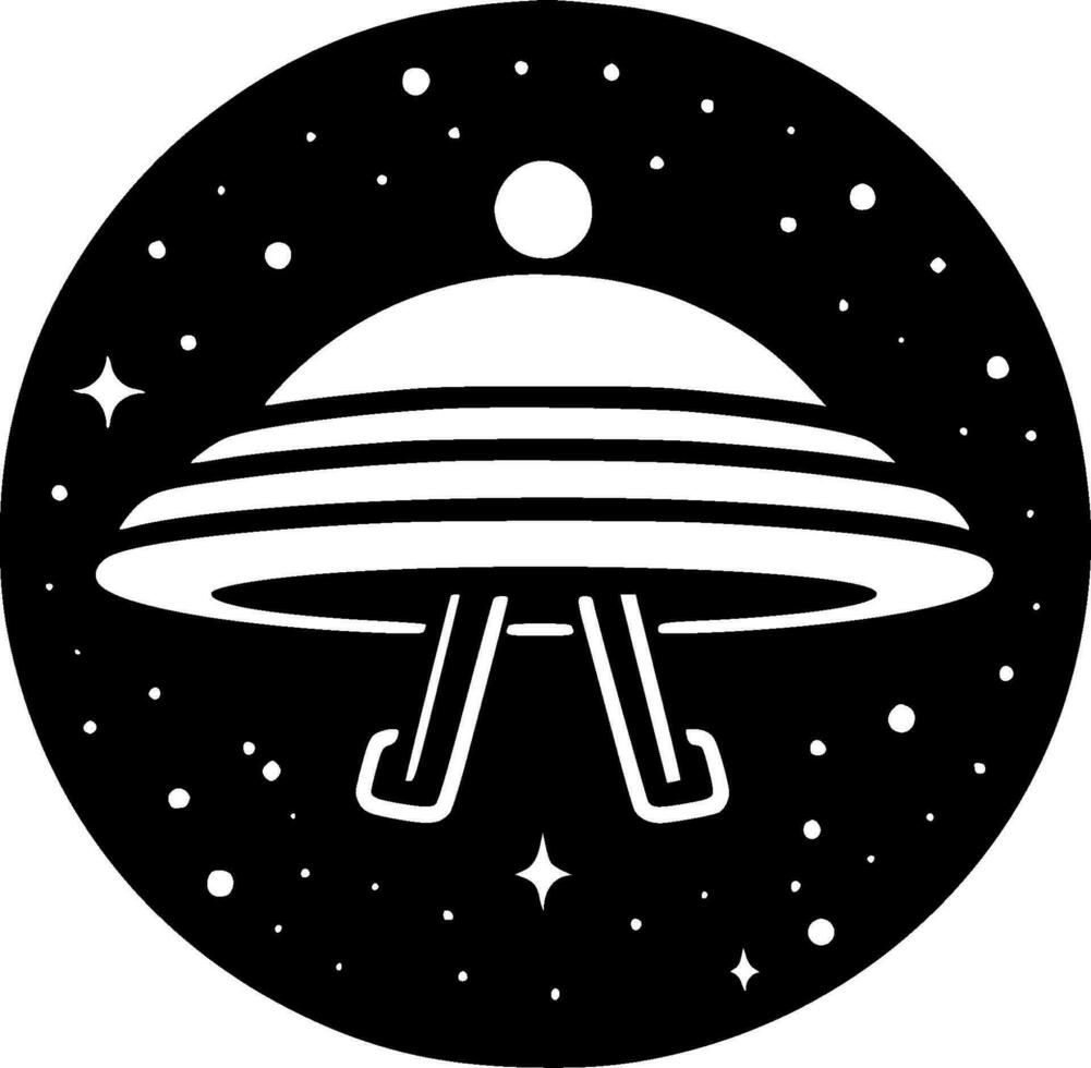 UFO, Minimalist and Simple Silhouette - Vector illustration