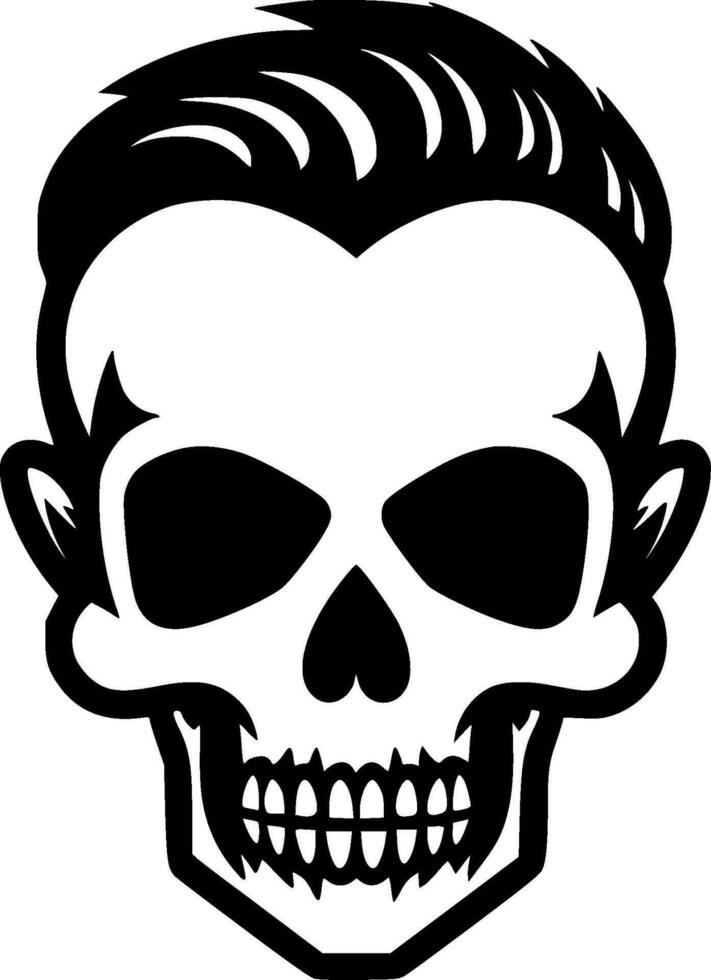 Skull, Black and White Vector illustration