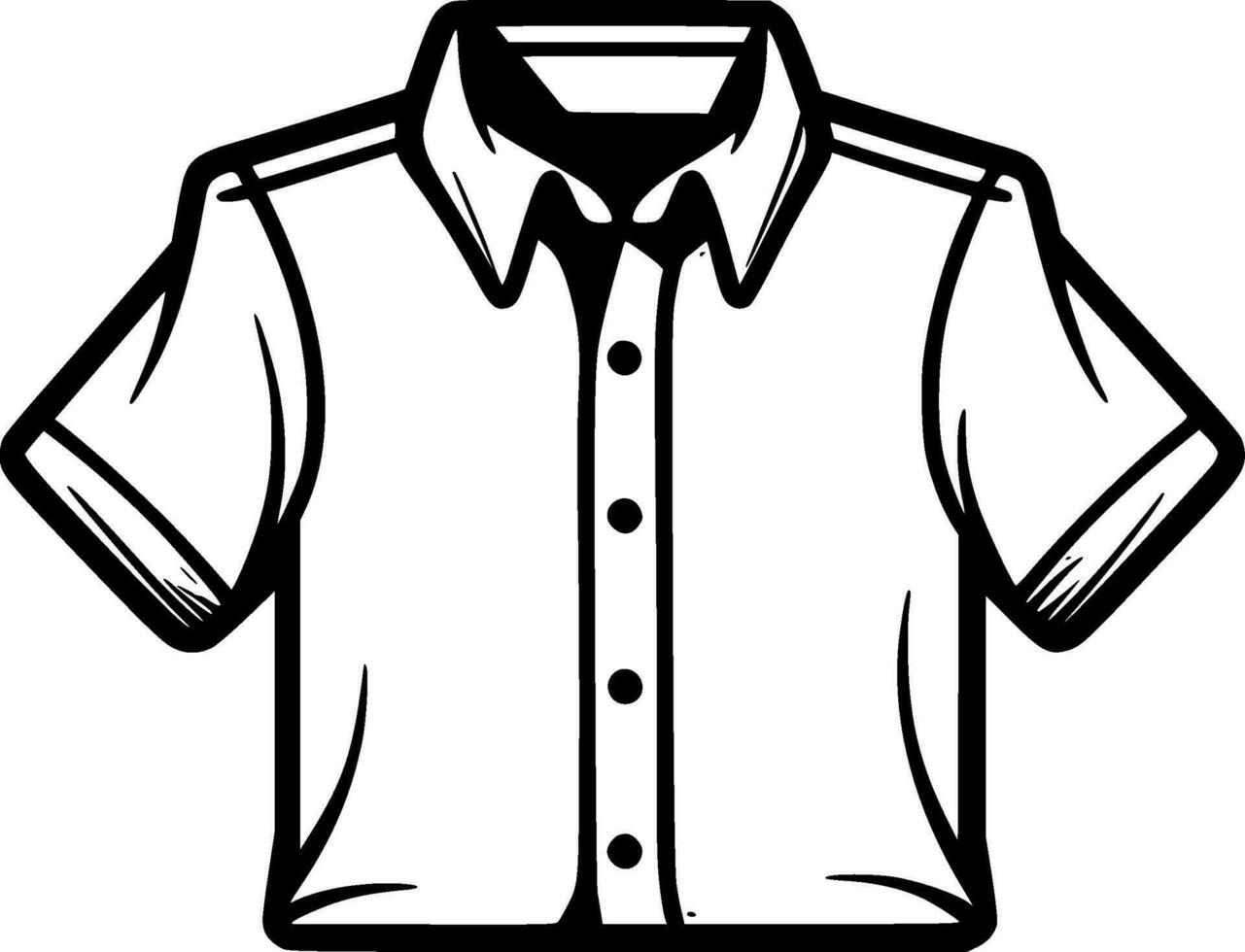 Shirt, Black and White Vector illustration